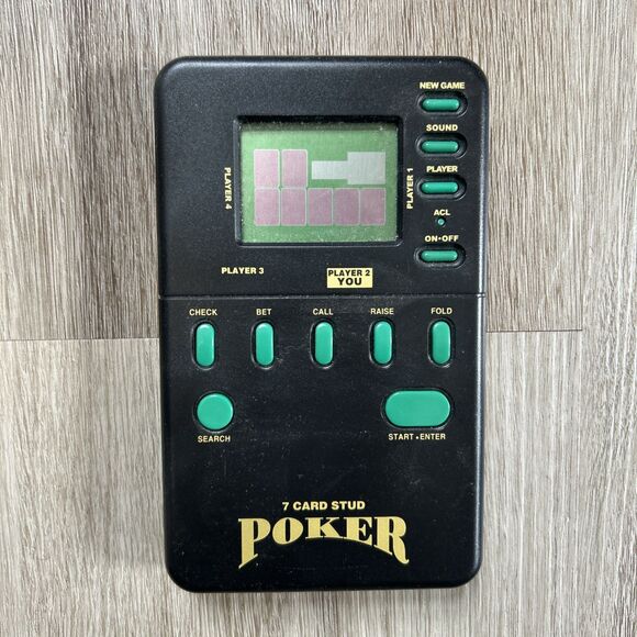 Las Vegas 7 Card Stud Poker Handheld Electronic Game 1995 MGA-804 Micro America - Picture 6 of 7